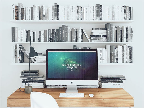 imac workspace mockup