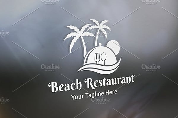 beach restaurant logo template