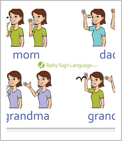 baby sign language wall chart