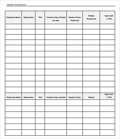 Employee Vacation Tracker Template 5 Free Word Pdf Documents Download Free Premium Templates