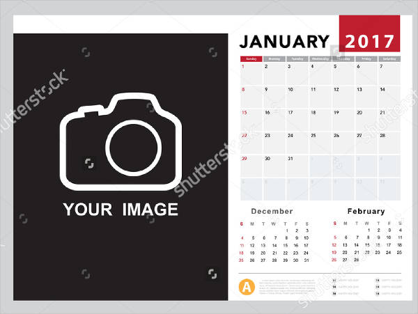 monthly photo calendar template