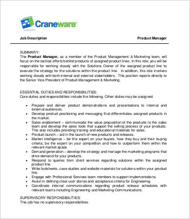 15 Manager Job Description Templates - PDF, DOC