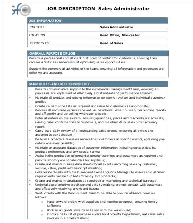 11+ Sales Job Description Templates - PDF, DOC