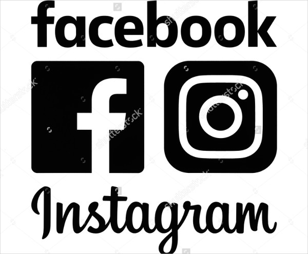 social media black and white logo