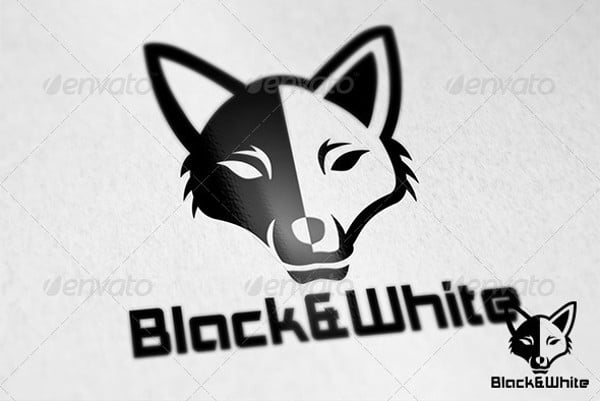 black and white fox