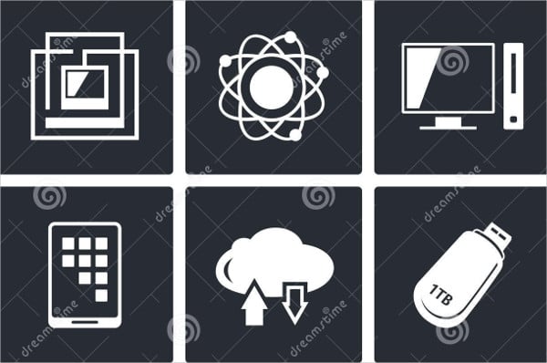 information technology icons set