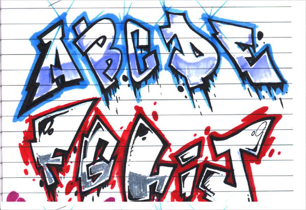 graffiti letters drawing