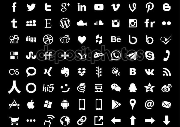 simple social media icons collection 