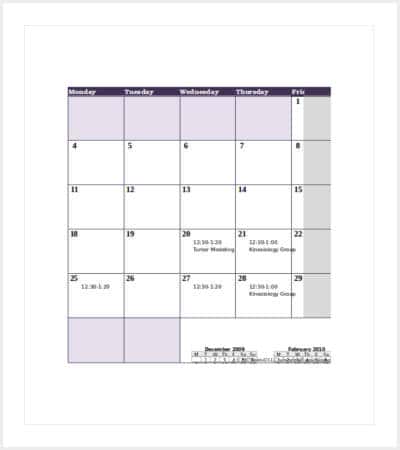 excel monthly calendar template min1