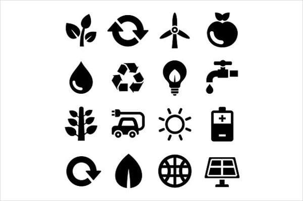 ecology and recycling icons