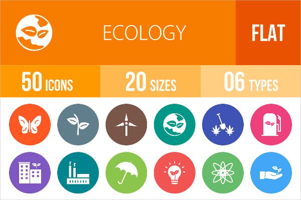 vector round ecology icons