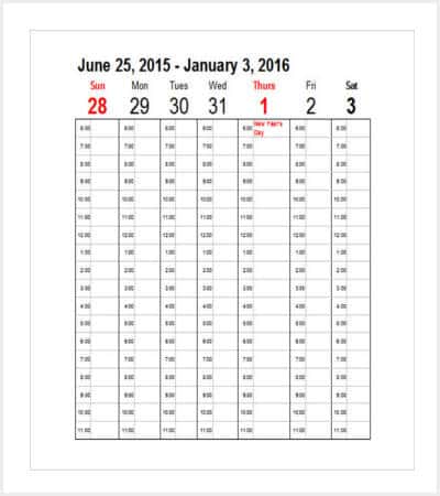 free weekly blank calendar template min1