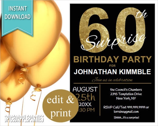 0th birthday surprise party invitation