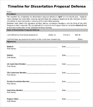 dissertation proposal timeline