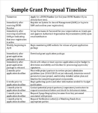 grant proposal timeline template