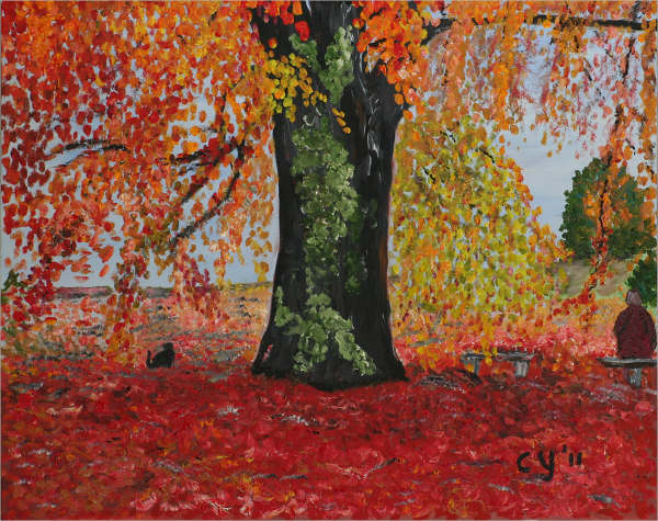 tree oil painting