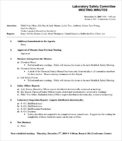 Safety Meeting Minutes Template The Best Professional Template