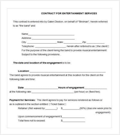 free band contract template min