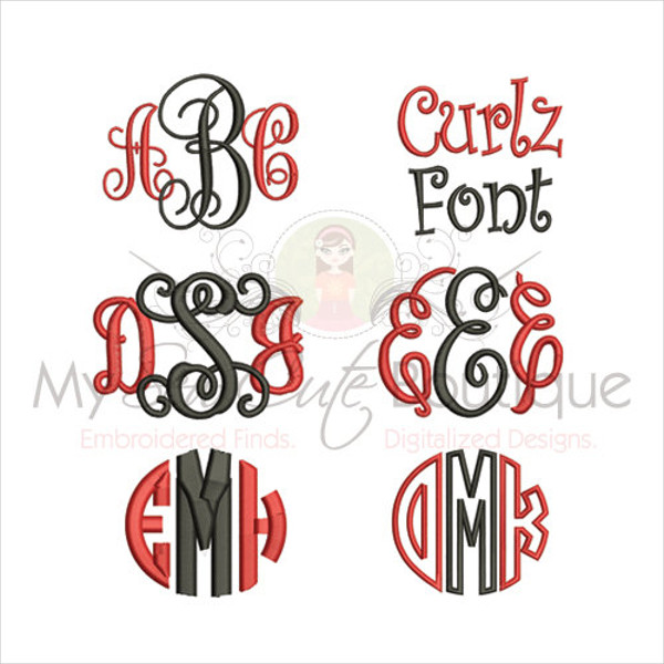embroidery monogram font