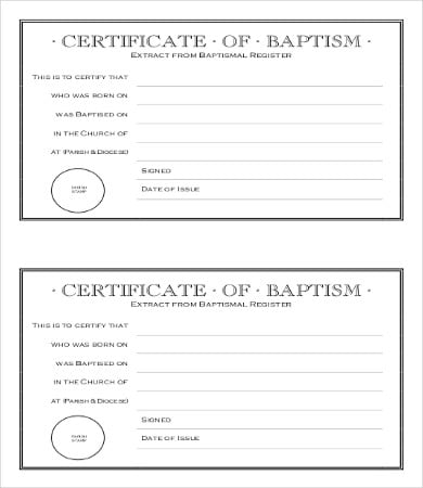 roman catholic baptism certificate template