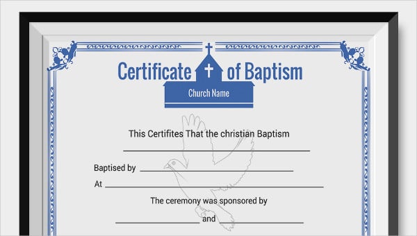 Certificate Baptism 