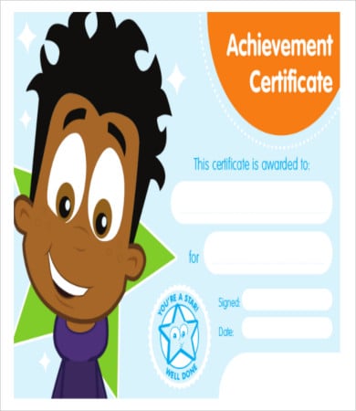 blank achievement certificate