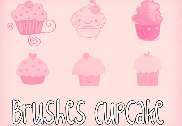 free photoshop cupcake brushes