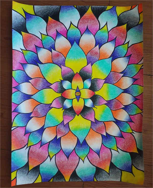 trippy flower drawing