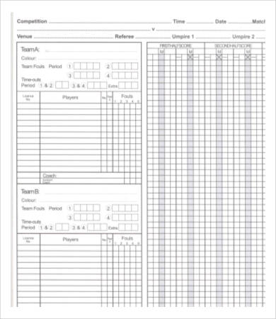 blank basketball score sheet template
