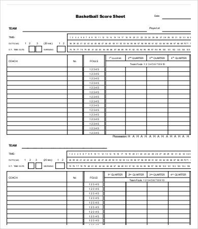 Basketball Score Sheet 12 Free Pdf Documents Download Free Premium Templates