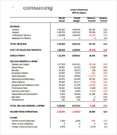 Income Statement Template Excel - 7+ Free Excel Documents Download