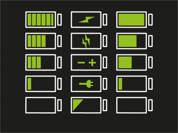 battery levels icons