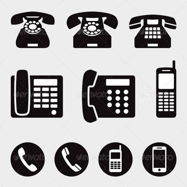 black phone icons