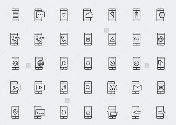 phone outline icons