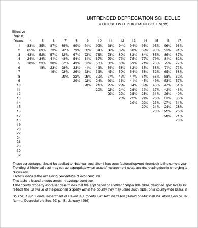 Depreciation Schedule Templates - 7+ Free Word, Excel, PDF Documents ...