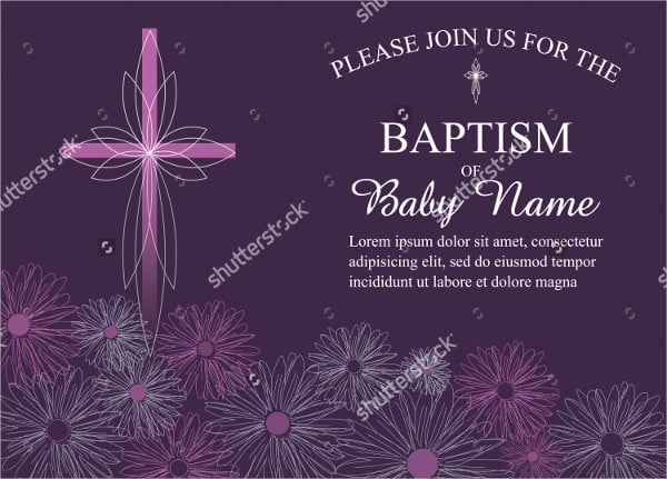 baby girl baptism invitation template