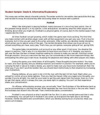 sample student informative essay