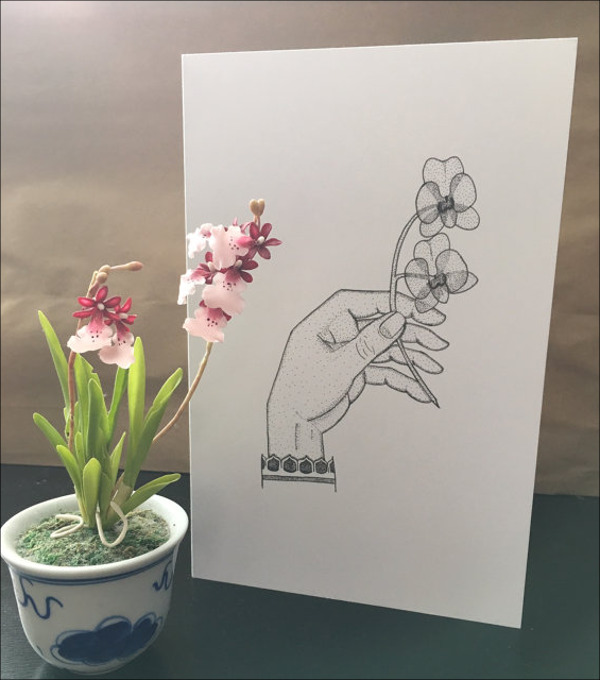 floral tribute thank you card