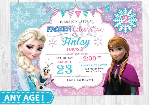 frozen birthday invitation template