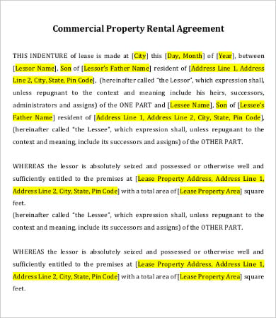 private property lease agreement template