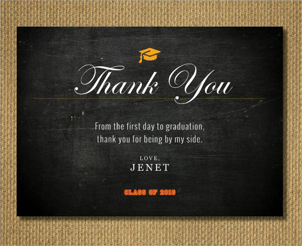 Free Printable Graduation Thank You Postcard Template