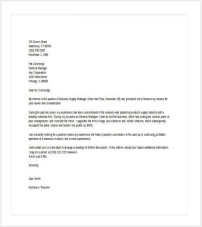 personal statement in cover letter