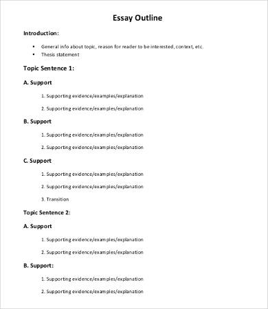 sample informative essay outline