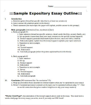 expository essay outline template