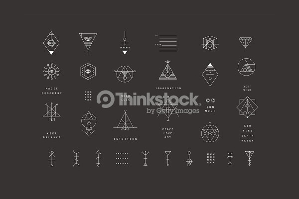 set of vector trendy geometric icons