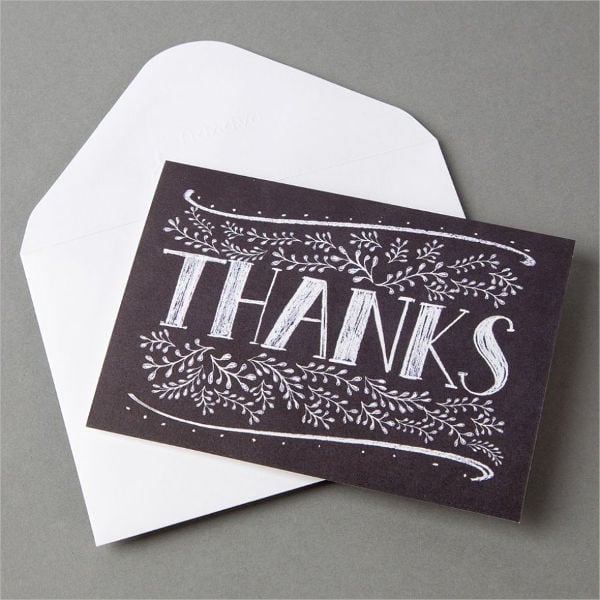 chalkboard thank you note card