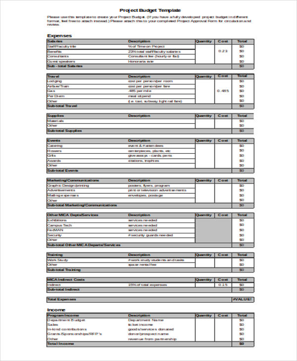 12+ Program Budget Templates - Word, PDF, Pages | Free & Premium Templates