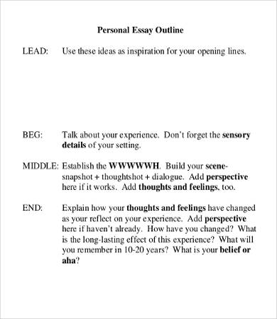 personal perspective essay structure