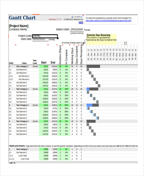 Monthly Gantt Chart Template Excel Free