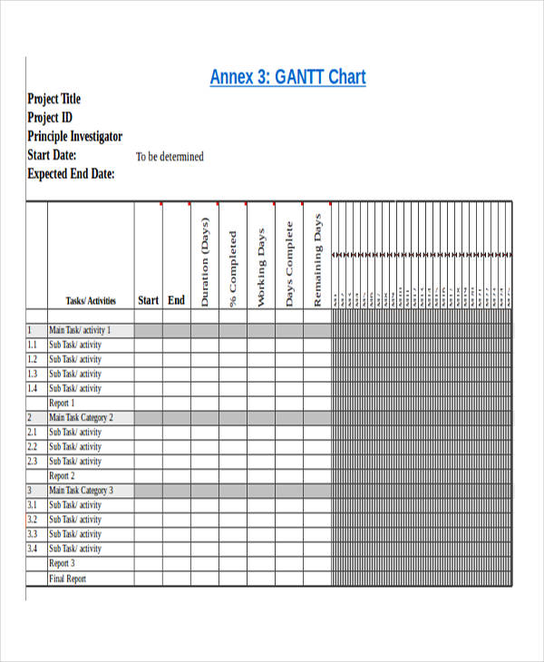 Blank Gantt Chart